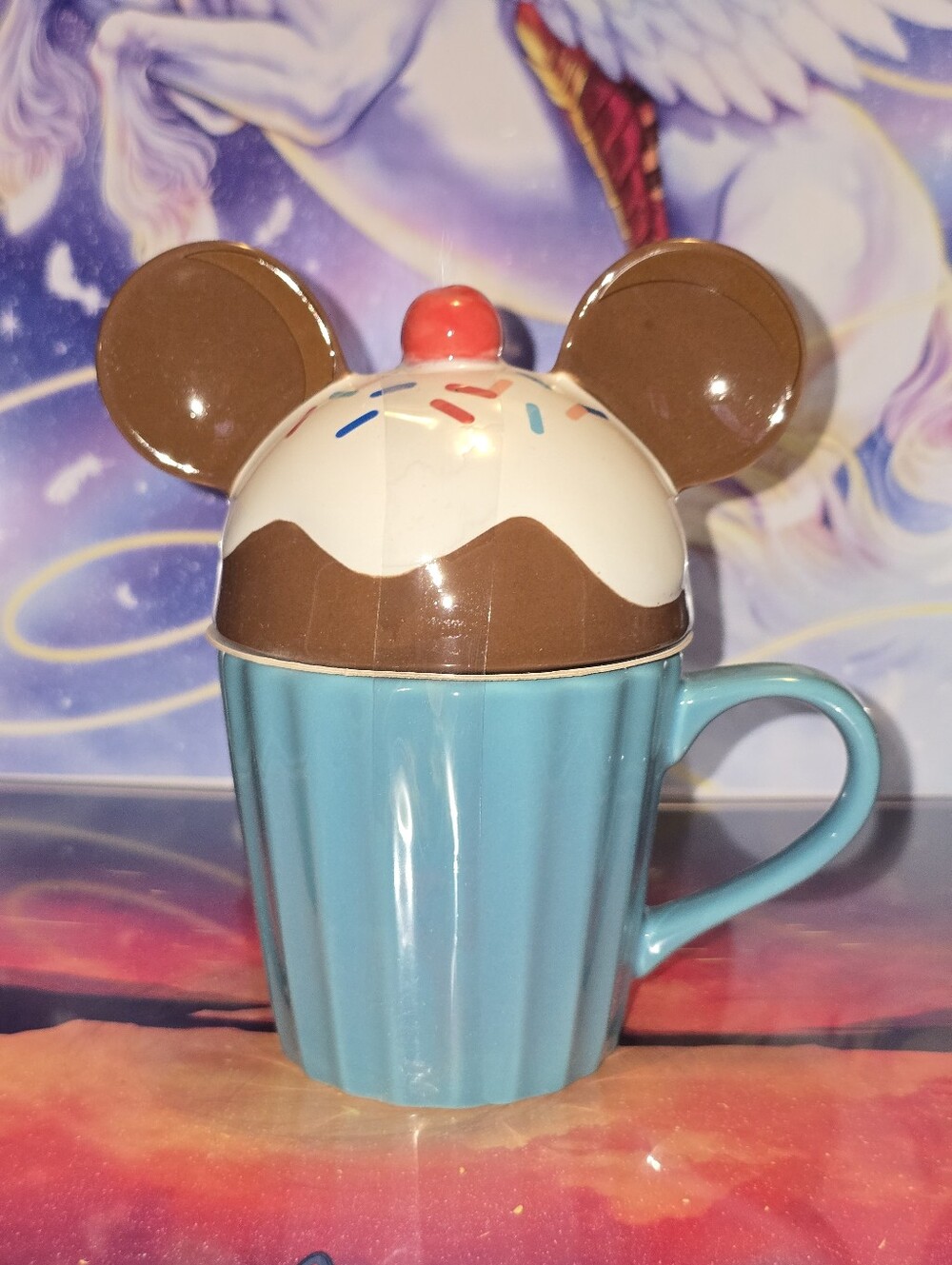 Disney Mickey Mouse Sundae themed mug w/lid